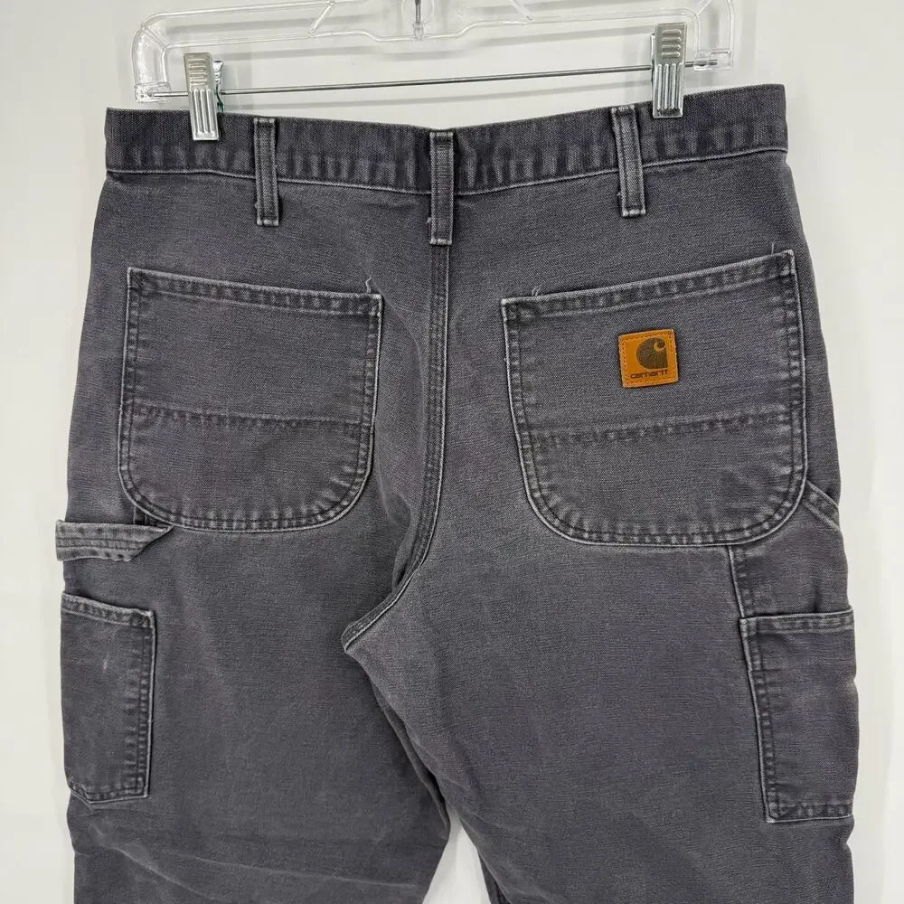 VTG y2k Men's Petrol Blue Grey Carhartt B11 Dungaree Fit Carpenter Pants 32x32